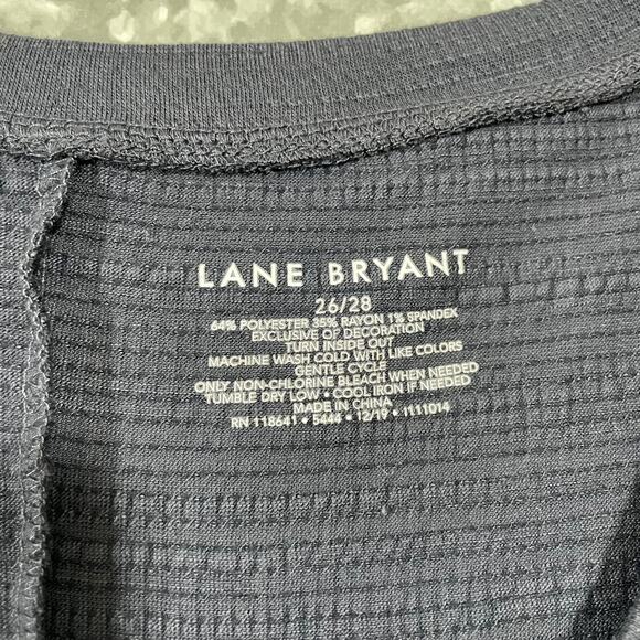 Lane Bryant Blue Plus Size Crochet Lace Shoulder Top - Size 26/28 - Textured - Picture 2 of 5